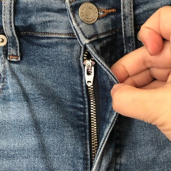 Everlane High Rise Skinny Jeans Blue Women’s Size 26 Distressed Stretch Denim - Picture 15 of 16